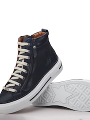 Синий - Moda in Pelle Annaken High Top Chunky Lace-Up Leather Trainers - Image 4 of 4