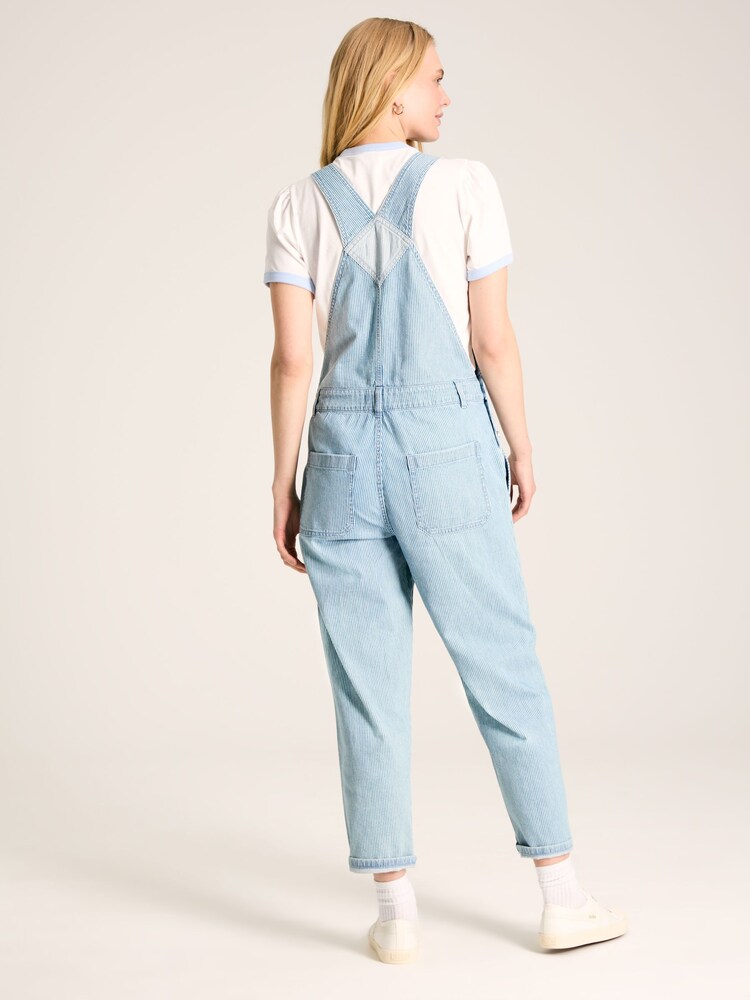 Joules Railroad Blue & White Pinstripe Denim Dungarees - Image 2 of 7