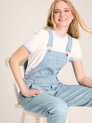 Joules Railroad Blue & White Pinstripe Denim Dungarees - Image 4 of 7