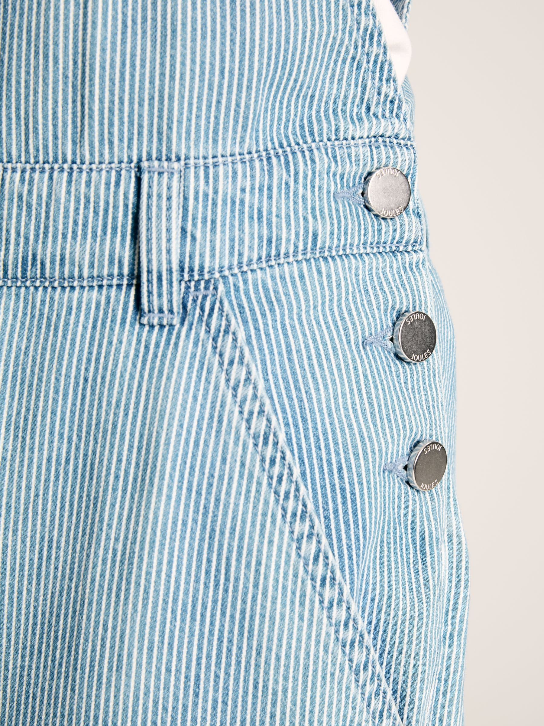 Buy Joules Railroad Blue & White Pinstripe Denim Dungarees from 