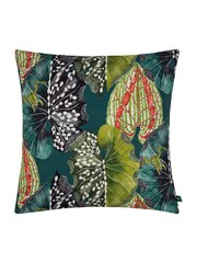 Wylder Tropics Blue Ebon Wilds Ekua Velvet Piped Cushion - Image 3 of 6