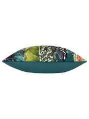 Wylder Tropics Blue Ebon Wilds Ekua Velvet Piped Cushion - Image 5 of 6