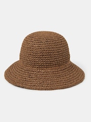 Accessorize Brown Woven Straw Bucket Hat - Image 2 of 2