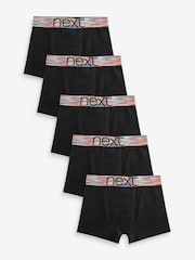 Black Bright Waistband Trunks 5 Pack (2-16yrs) - Image 1 of 8