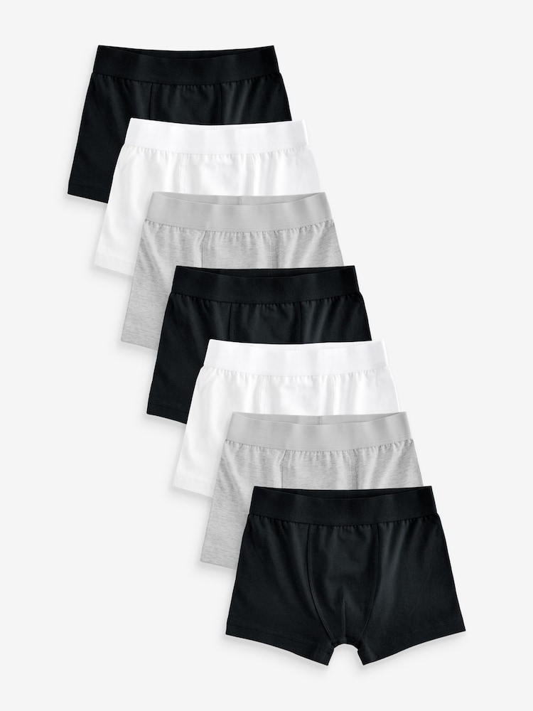 Black/White/Grey Trunks 7 Pack (2-16yrs) - Image 1 of 6