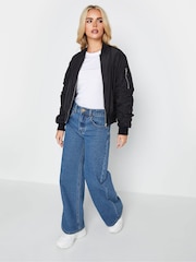 PixieGirl Petite Blue 100% Cotton Mid Blue Wide Leg Jeans - Image 3 of 6