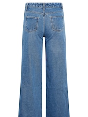 PixieGirl Petite Blue 100% Cotton Mid Blue Wide Leg Jeans - Image 6 of 6
