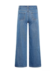 PixieGirl Petite Blue 100% Cotton Mid Blue Wide Leg Jeans - Image 7 of 7