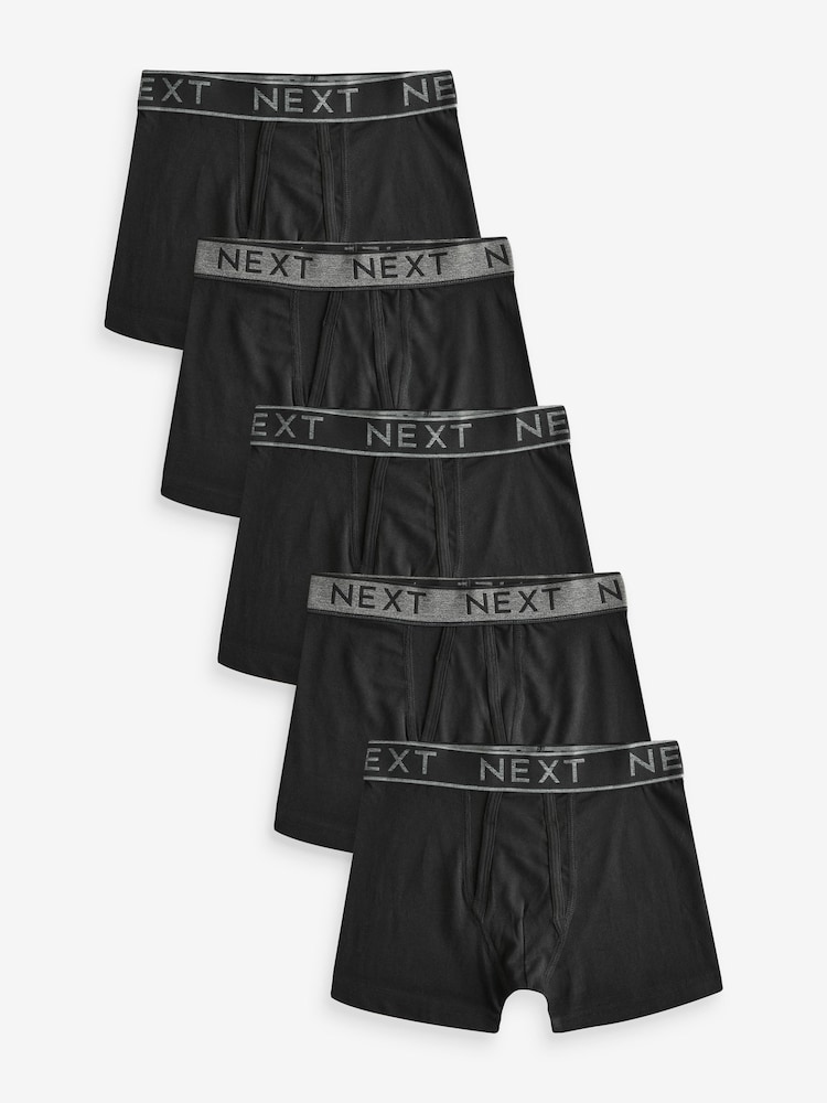 Black A-Front Trunks 5 Pack (7-16yrs) - Image 1 of 6
