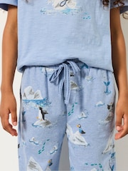 FatFace Kids Light Blue Puffin Pyjama Set (3-12yrs) - Image 3 of 7