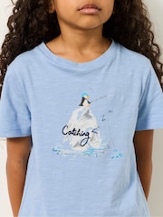 FatFace Kids Light Blue Puffin Pyjama Set (3-12yrs) - Image 4 of 7