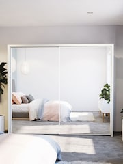 Wiemann White Peyton Mirror Sliding 2.6m Sliding Semi Fitted Wardrobe - Image 1 of 1