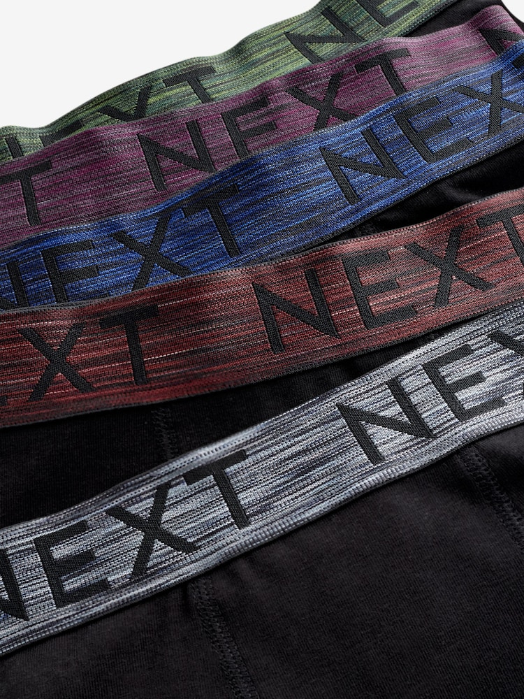 Black Autumn Waistbands Trunks 5 Pack (2-16yrs) - Image 8 of 8