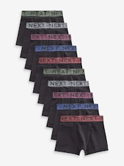 Black Autumn Waistbands Trunks 10 Pack (2-16yrs) - Image 1 of 8