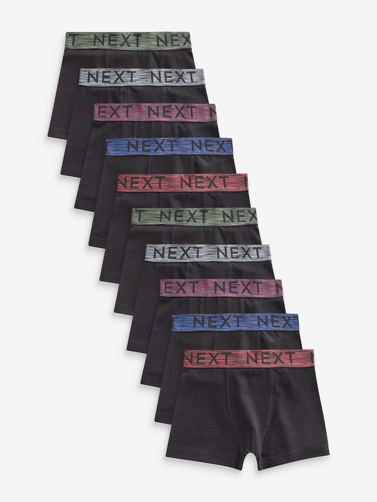 Black Autumn Waistbands Trunks 10 Pack (2-16yrs) - Image 1 of 8