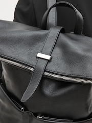 Black Casual Flap Backpack - Image 2 of 9