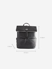 Black Casual Flap Backpack - Image 3 of 9