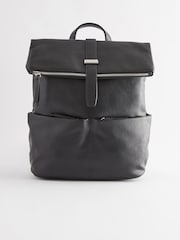 Black Casual Flap Backpack - Image 4 of 9