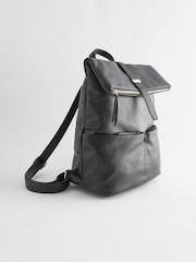 Black Casual Flap Backpack - Image 5 of 9