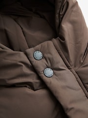 Brown Waterproof Longline Fleece Lined Puffer Coat (3-17yrs) - Image 11 of 11