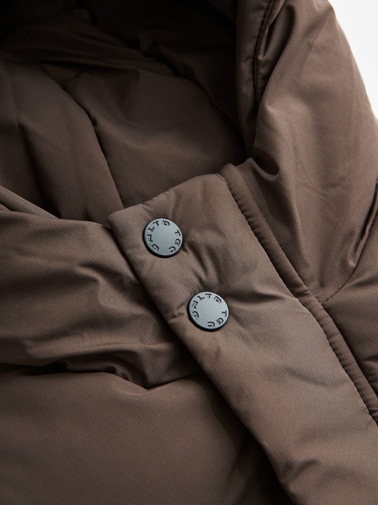 Brown Waterproof Longline Fleece Lined Puffer Coat (3-17yrs) - Image 11 of 11