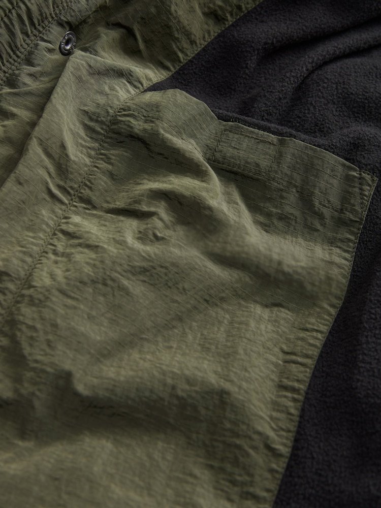 Khaki Green Utility Fleece Lined Hooded Padded Puffer Coat (3-16yrs) - Image 7 of 7