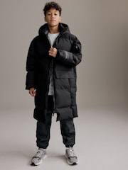 Black Premium Waterproof Longline Padded Puffer Coat (3-16yrs) - Image 2 of 13