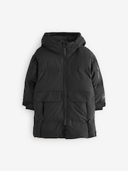 Black Premium Waterproof Longline Padded Puffer Coat (3-16yrs) - Image 6 of 13