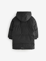 Black Premium Waterproof Longline Padded Puffer Coat (3-16yrs) - Image 8 of 13