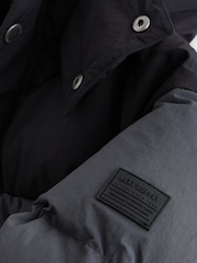 Black/Grey Premium Padded Hooded Puffer Coat (3-17yrs) - Image 7 of 10
