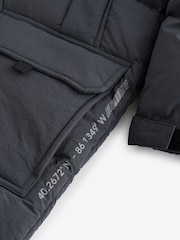 Black/Grey Premium Padded Hooded Puffer Coat (3-17yrs) - Image 8 of 10