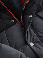 Black/Grey Premium Padded Hooded Puffer Coat (3-17yrs) - Image 9 of 10