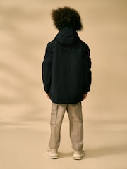 Black 4 Pocket Parka Coat (3-17yrs) - Image 2 of 11