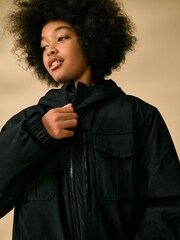 Black 4 Pocket Parka Coat (3-17yrs) - Image 6 of 11