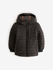 Black Premium Quilted Midweight Hooded Jacket (3-16yrs) - Image 1 of 11