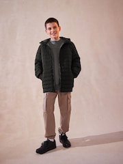 Black Premium Quilted Midweight Hooded Jacket (3-16yrs) - Image 3 of 11