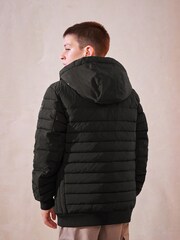 Black Premium Quilted Midweight Hooded Jacket (3-16yrs) - Image 5 of 11