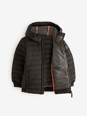 Black Premium Quilted Midweight Hooded Jacket (3-16yrs) - Image 6 of 11
