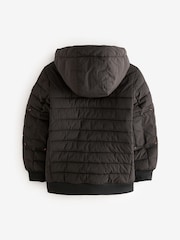 Black Premium Quilted Midweight Hooded Jacket (3-16yrs) - Image 7 of 11
