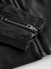 Black Faux Leather Jacket (3-16yrs) - Image 5 of 7