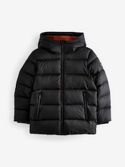 Black Premium Hooded & Padded Down-Fill Coat (3-16yrs) - Image 1 of 6