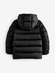Black Premium Hooded & Padded Down-Fill Coat (3-16yrs) - Image 2 of 6