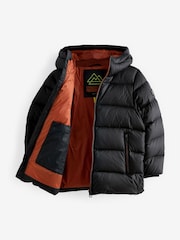 Black Premium Hooded & Padded Down-Fill Coat (3-16yrs) - Image 3 of 6