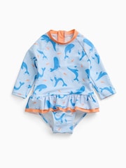 MORI Blue Whale Frill Long Sleeve Swimsuit - Image 3 of 5