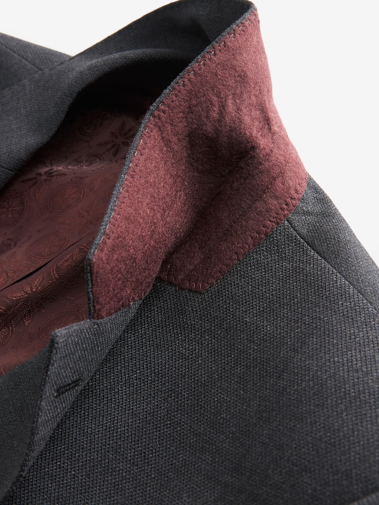 Anthrazitgrau - Signature Tollegno Anzugjacke aus strukturierter italienischer Wolle, Slim-Fit - Image 11 of 12