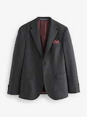 Charcoal Grey Slim Fit Signature Tollegno Italian Wool Textured Suit Jacket - Image 7 of 12