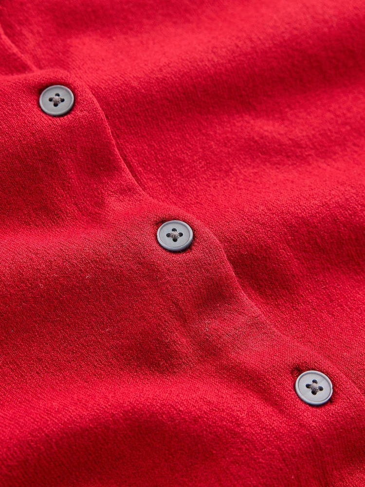 Boden Red Camilla Cotton Crew Cardigan - Image 2 of 2