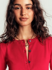 Boden Red Camilla Cotton Crew Cardigan - Image 5 of 7