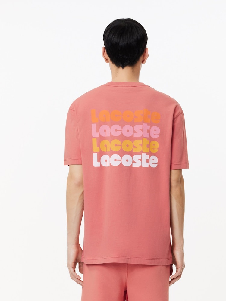 Lacoste Pastel Graphic Back Print T-Shirt - Image 2 of 6 Lacoste Pastel Graphic Back Print T-Shirt - Image 2 of 6