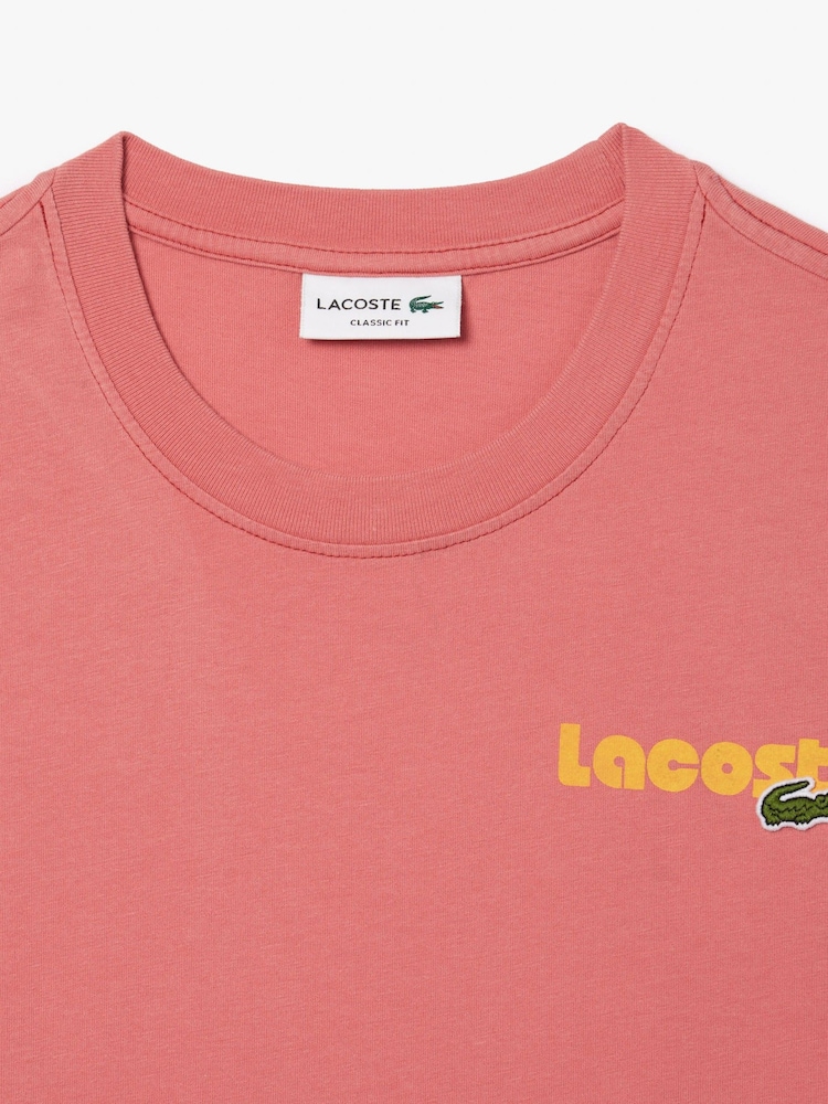 Lacoste Pastel Graphic Back Print T-Shirt - Image 6 of 6 Lacoste Pastel Graphic Back Print T-Shirt - Image 6 of 6
